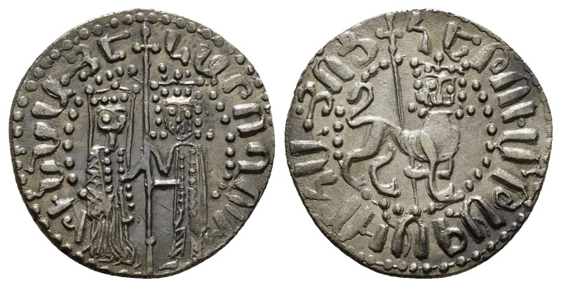 CILICIAN ARMENIA.Hetoum I with Zabel.(1226-1270).Sis.Tram.
Obv : Zabel and Hetou...