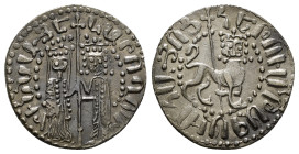 CILICIAN ARMENIA.Hetoum I with Zabel.(1226-1270).Sis.Tram.
Obv : Zabel and Hetoum standing facing, holding long cross with two banners between; pellet...