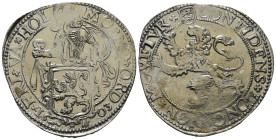 NETHERLANDS. Friesland. Lion Dollar or Leeuwendaalder (1603).
Obv: MO NO OR FRI VA HOL.
Knight standing left, head right, holding up garnished coat-of...