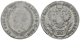AUSTRIA. Kaisertum Österreich. Franz I, 1806-1835. 20 Kreuzer 1806, Vienna. FRANCISCVS I D G AVST IMPERATOR Laureate bust of Franz I to right between ...
