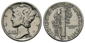 Mercury Dimes
1935-D 10C 2,47 g - 17,76 mm Extremely Rare.