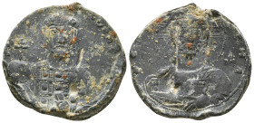 Byzantine Lead Seal. 14,22 g - 29,25 mm
Imperial seal John I Tzimiskes (969-976)
Av.: Half-length representation of Christ bearded, wearing a tunic....