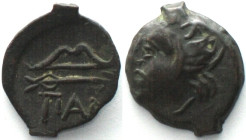 CIMMERIAN BOSPOROS. Pantikapaion, AE 20mm 300-250 BC, Pan / bow, arrow AU!