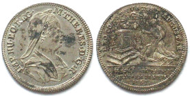 AUSTRIA. Ducat 1767, silver MARIA THERESA Recovery of variola, UNC!