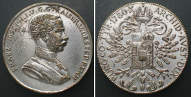 AUSTRIA. Silvered brass medal about 1900, Maria Theresa Thaler / Austrian Bravery Medal, 31mm.