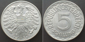 AUSTRIA. 5 Schilling 1957, Alu, UNC! RARE!