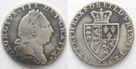 GEORGE III Clandestine Shilling 1794 silvered DAVIES spade guinea token