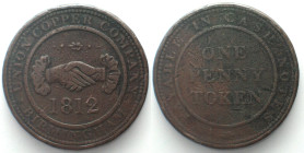 BIRMINGHAM Penny copper Token 1812 UNITED COPPER COMPANY, VF-/VF