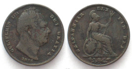 GREAT BRITAIN Farthing 1835 WILLIAM IV copper VF