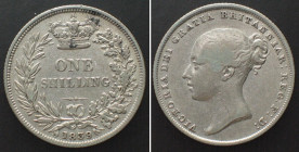 GREAT BRITAIN. Shilling 1839 WW, VICTORIA, silver, VF-XF