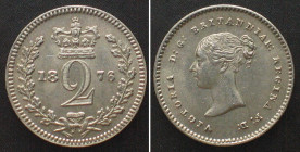 GREAT BRITAIN Maundy 2 Pence 1876 VICTORIA silver UNC!