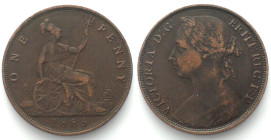 GREAT BRITAIN. Penny 1885, VICTORIA bronze VF+