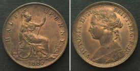 GREAT BRITAIN. 1/2 Penny 1887, bronze, UNC-!