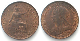 GREAT BRITAIN. 1/2 Penny 1895, VICTORIA bronze UNC!