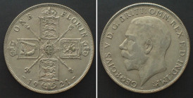 GREAT BRITAIN. Florin 1921, GEORGE V silver AU!