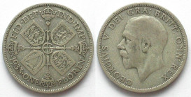 GREAT BRITAIN. Florin 1933, GEORGE V silver VF