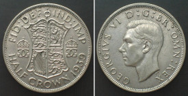 GREAT BRITAIN. 1/2 Crown 1939, GEORGE VI, silver AU!