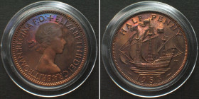 GREAT BRITAIN. 1/2 Penny 1953, ELIZABETH II, Proof from Coronation Set