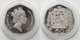 GREAT BRITAIN. PIEDFORT 50 Pence 1993, EUROPEAN COUNCIL, silver Proof