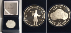 LITHUANIA 50 Litu 2005, NATIONAL MUSEUM, silver Proof