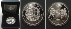 LITHUANIA 50 Litu 2010 BATTLE OF GRUNWALD silver Proof