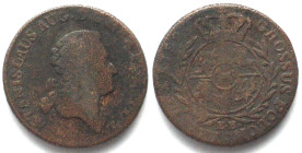 POLAND. 3 Grosze 1782 EB, STANISLAUS AUGUSTUS, copper, KEY DATE!