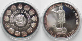 VENEZUELA 1100 Bolivares 1991 CRISTOBAL COLON Discovery IBERO-AMERICA silver