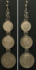 Silver Coin Chain ca.1910, AUSTRIA, GERMANY, RUSSIA, 147mm