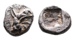 Ionia, Phokaia, circa, 530-478 BC. AR Tetartemorion ( 4.5 mm, 0,15 g.). Griffin head right. Rev. Quadripartite incuse square. SNG Kayhan 602-3. Good v...