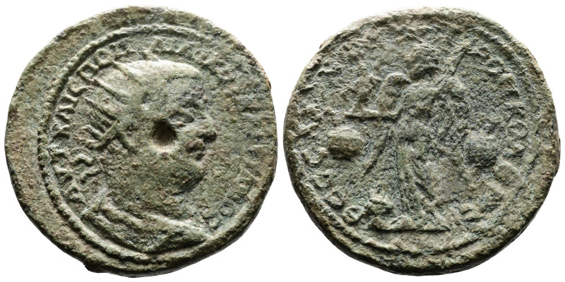 Thessalonica, Valerian I, 253-260 AD. AE (30.1 mm, 19.2 g.). ΑΥΤ ΚΑΙϹ ΠΟΠΛΙ ΛΙΚ ...