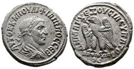 Seleucis and Pieria, Antioch, Philip I, 244-249 AD. Billon Tetradrachm (27.3 mm, 11.36 g.). 248-249 AD. AYTOK K M IOYΛI ΦIΛIΠΠOC CEB Laureate, draped ...