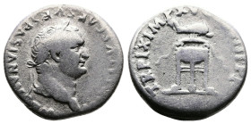 Titus, 79-81 AD. AR Denarius (17.3 mm, 2.78 g.). Rome, January-June 80 AD. IMP TITVS CAES VESPASIAN AVG P M Laureate head of Titus to right. Rev. TR P...