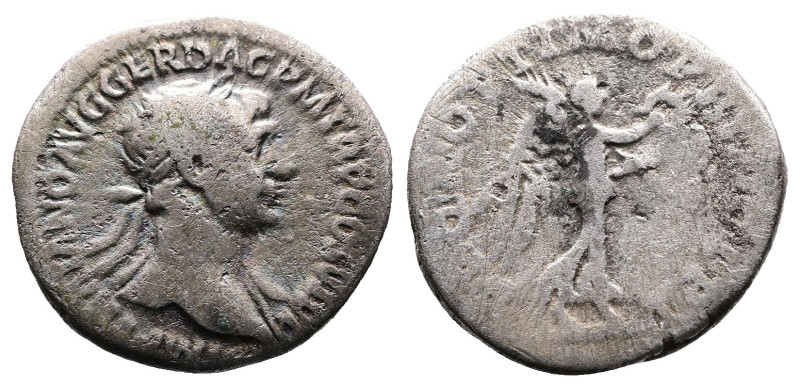 Trajan, 98-117 AD. AR Quinarius (15.3 mm, 1.69 g.). Rome, 112-114 AD. IMP TRAIAN...