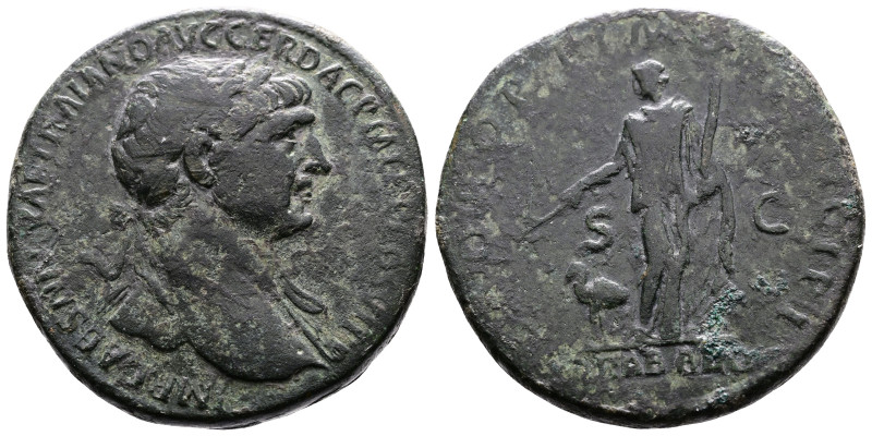 Trajan, 98-117 AD. AE Sestertius (31.1 mm, 23.1 g.). Rome, 111 AD. IMP CAES NERV...