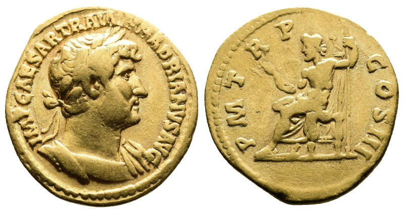 Hadrian, 117-138 AD. Gold Aureus (18.6 mm, 6.9 g.), Rome, 119-122 AD. IMP CAESAR...