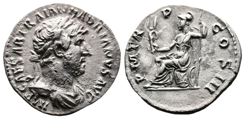 Hadrian, 117-138 AD. AR Denarius (18.6 mm, 2.46 g.). Rome, 121-123 AD. IMP CAESA...