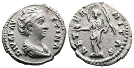 Diva Faustina I, died 141 AD. AR Denarius (18.6 mm, 3.12 g.). Rome, under Antoninus Pius, after 146 AD. DIVA FAVSTINA, diademed and draped bust of Div...