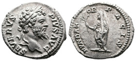 Septimius Severus, 193-211. Denarius (Silver, 19.3 mm, 3.1 g, 6 h), Rome, 201. SEVERVS PIVS AVG Laureate head of Septimius Severus to right. Rev. FVND...