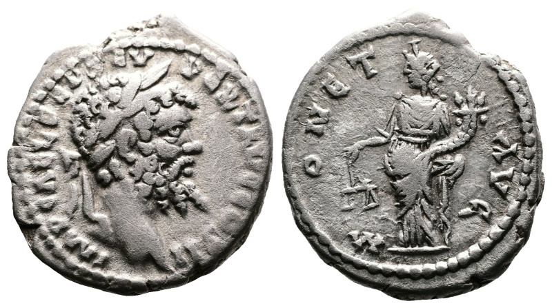 Septimius Severus, 193-211 AD. AR Denarius (17.6 mm, 3.6 g.). Emesa, 194-195 AD....