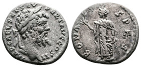 Septimius Severus, 193-211 AD. AR Denarius (16.6 mm, 2.89 g.). Emesa, 194-195 AD. IMP CAE L SEP SEV PERT AVG COS II Laureate head of Septimius Severus...