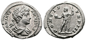 Caracalla, 198-217 AD. AR Denarius (20.3 mm, 3.23 g.), Rome, 200 AD. ANTONINVS AVGVSTVS Laureate, draped and cuirassed bust of Caracalla to right, see...
