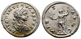 Caracalla, 198-217 AD. AR Denarius (19.4 mm, 2.6 g.). Laodicea ad Mare, 200-201 AD. ANTONINVS AVGVSTVS Laureate and draped bust of Caracalla to right,...