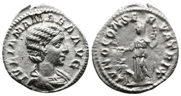 Julia Mamaea, 222-235 AD. AR Denarius (18.7 mm, 1.82 g.). Rome, 222 AD. IVLIA MAMAEA AVG Draped bust of Julia Mamaea to right, wearing stephane. Rev. ...