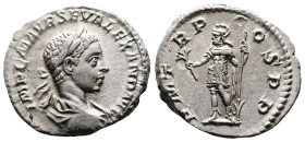 Severus Alexander, 222-235 AD. AR Denarius (19,5 mm, 3.39 g.). Rome, 222 AD. IMP C M AVR SEV ALEXAND AVG, laureate, draped and cuirassed bust of Sever...