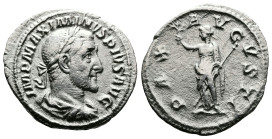 Maximinus I 'Thrax', 235-238 AD. AR Denarius (19.9 mm, 2.7 g.). Rome, 236 AD. IMP MAXIMINVS PIVS AVG, laureate, draped and cuirassed bust of Maximinus...
