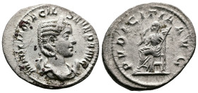 Otacilia Severa, AR Antoninianus. (24mm, 3.95 g.). Rome, 244-246 AD. MARCIA OTACIL SEVERA AVG, diademed and draped bust of Otacilia Severa to right, o...