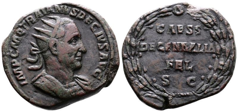 Trajan Decius, 249 - 251 AD. AE Double Sestertius (35.5 mm, 32.5 g.). Rome. IMP ...
