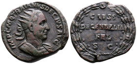 Trajan Decius, 249 - 251 AD. AE Double Sestertius (35.5 mm, 32.5 g.). Rome. IMP C M Q TRAIANVS DECIVS AVG, radiate, draped and cuirassed bust of Traja...