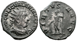 Valerian I, 253-260 AD. Billon Antoninianus (3.72 g, 20.3 mm), Mediolanum. IMP VALERIANVS P AVG Bust of Valerian, radiate, draped, right. Rev. VIRTVS ...