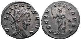 Gallienus, 253-268 AD. Bronze Antoninianus. (20.5 mm, 3.3 g.). Rome, 265-267 AD. GALLIENVS AVG, radiate head of Gallienus to right. Rev. SECVRIT PERPE...